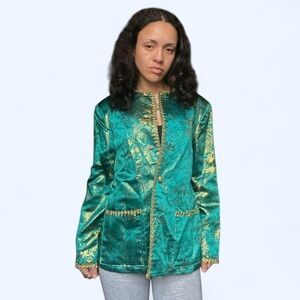Vintage Green and Gold Women's Jacket